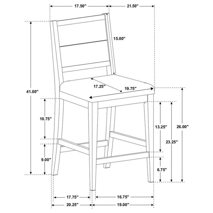 Elodie 5-piece Counter Height Dining Table Set with Extension Leaf Grey and Black (121228-S5)