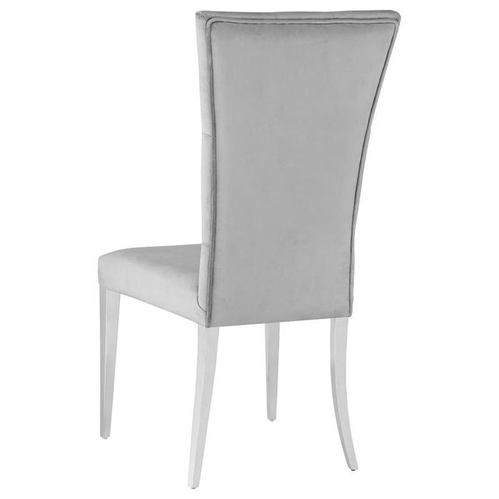 Kerwin Tufted Upholstered Side Chair (Set of 2) Grey and Chrome (111103)