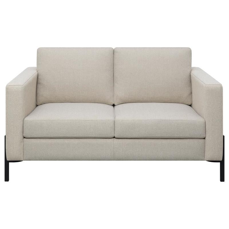 Tilly Upholstered Track Arms Loveseat Oatmeal (509902)