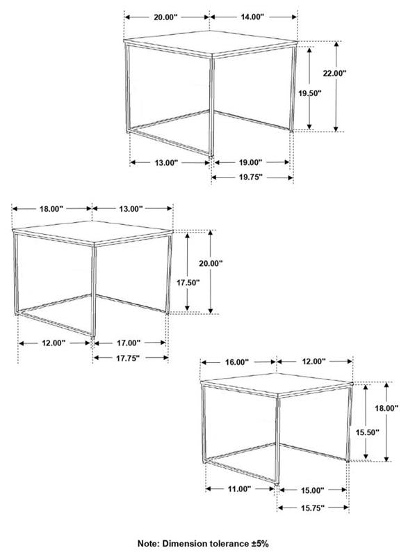 Medora 3-piece Nesting Table with Marble Top (936016)