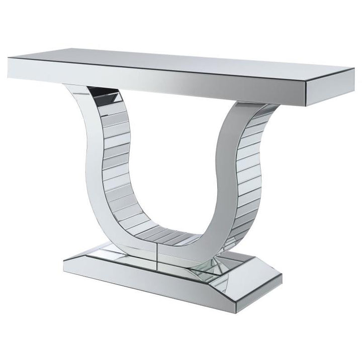 Saanvi Console Table with U-shaped Base Clear Mirror (930010)