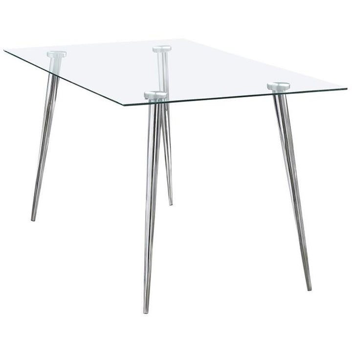 Gilman Rectangle Glass Top Dining Table (190621CHR)