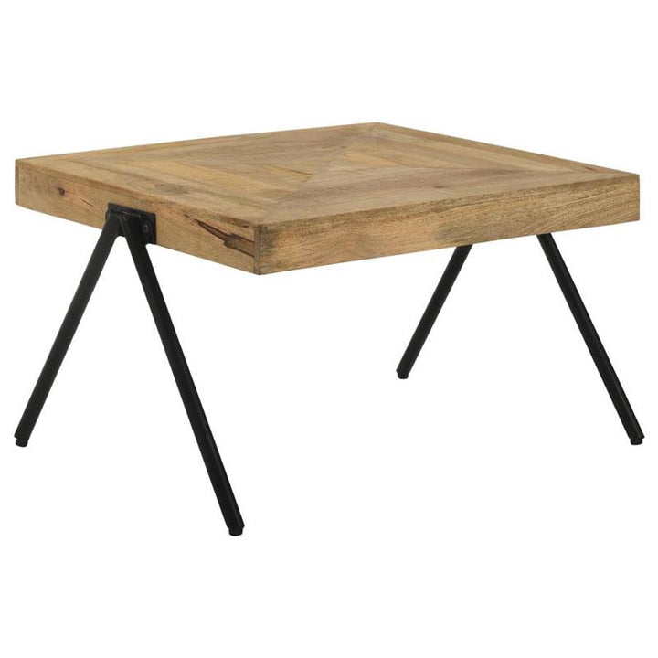 Avery Rectangular Coffee Table with Metal Legs Natural and Black (724318)