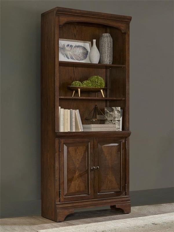 Hartshill Bookcase with Cabinet Burnished Oak (881286)