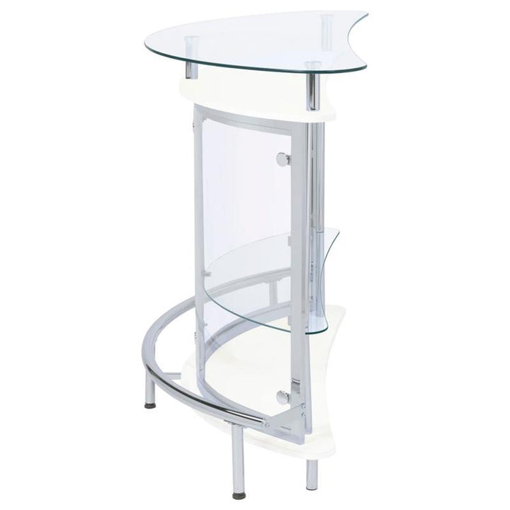 Amarillo 2-tier Bar Unit White and Chrome (101066)