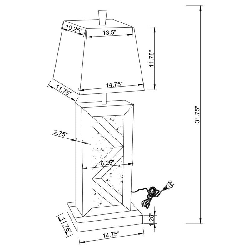 Carmen Geometric Base Table Lamp Silver (920141)