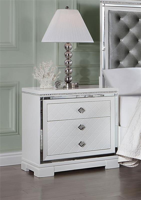 Eleanor Rectangular 2-drawer Nightstand White (223562)