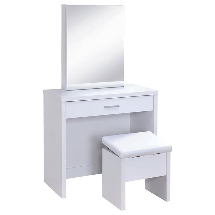 Harvey 2-piece Vanity Set with Lift-Top Stool White (300290)
