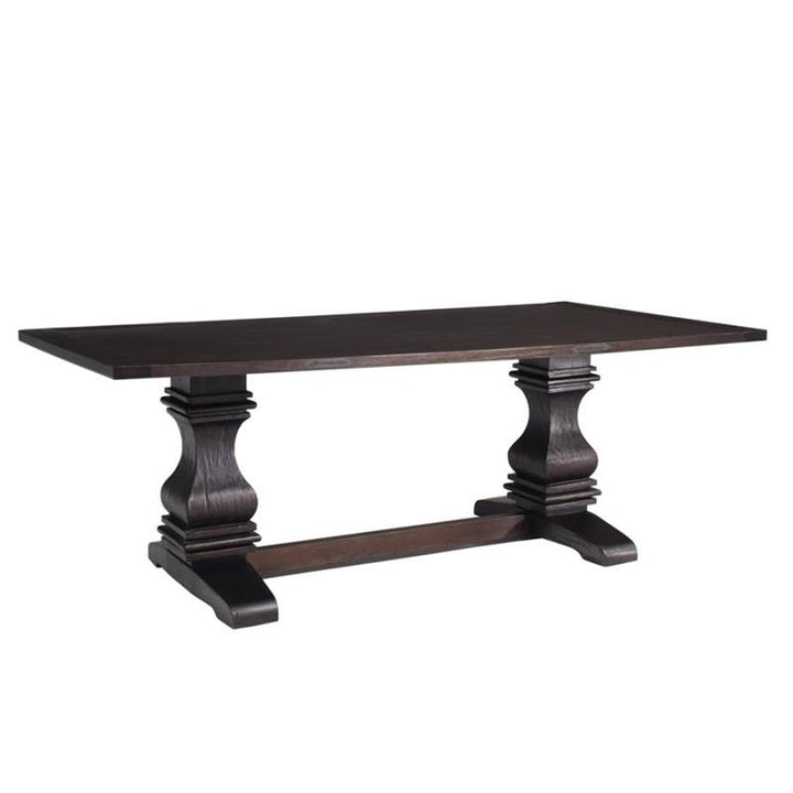Parkins Double Pedestals Dining Table Rustic Espresso (107411)