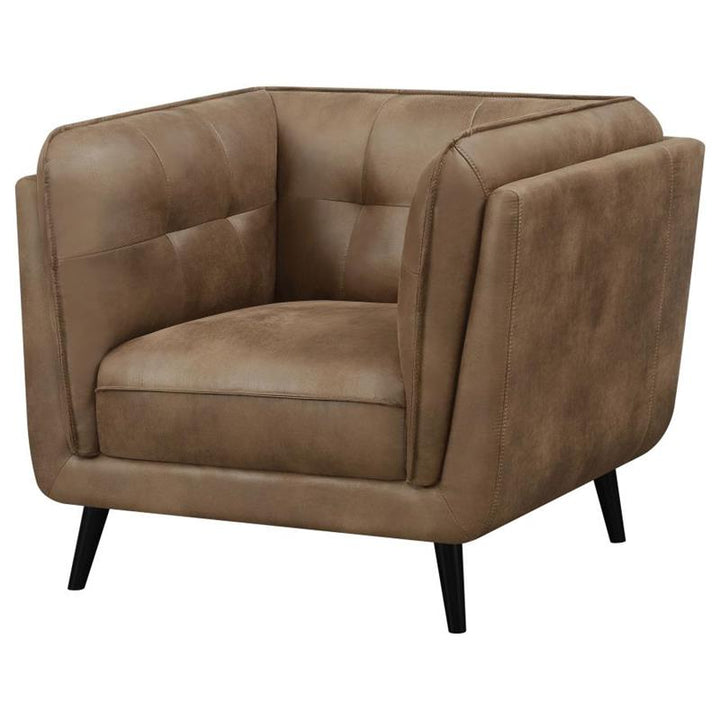 Thatcher Upholstered Button Tufted Chair Brown (509423)