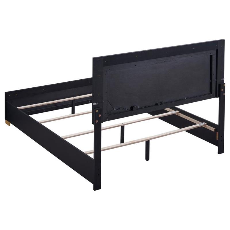 Marceline 5-piece Full Bedroom Set with LED Headboard Black (222831F-S5)