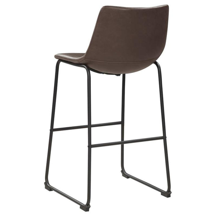 Michelle Armless Bar Stools Two-tone Brown and Black (Set of 2) (102536)