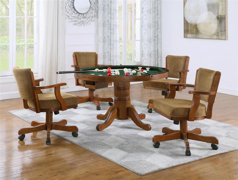 Mitchell 5-piece Game Table Set Amber and Brown (100951-S5)