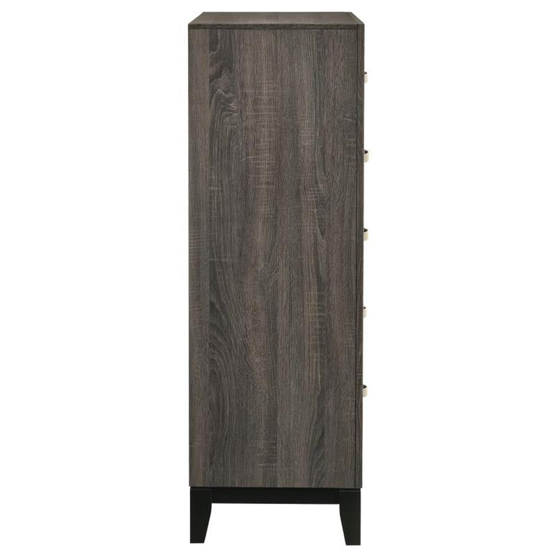 Watson 5-drawer Chest Grey Oak and Black (212425)