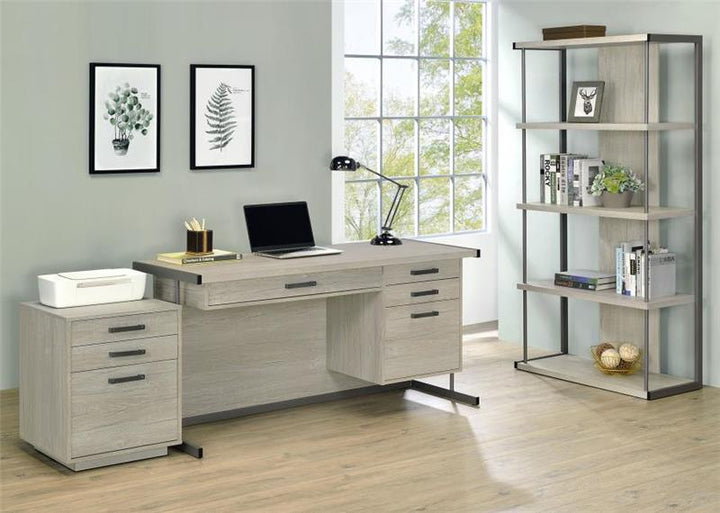 Loomis 3-drawer Square File Cabinet Whitewashed Grey (805882)