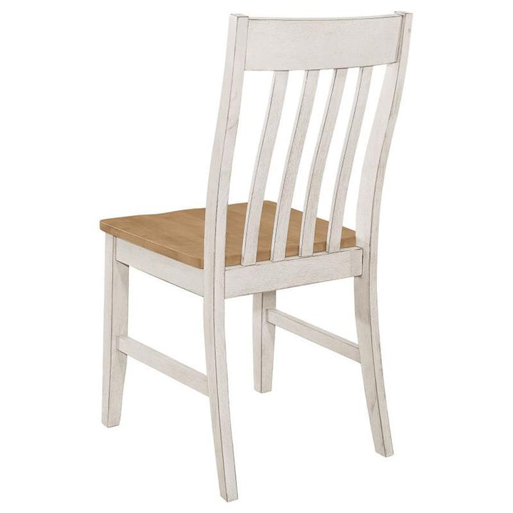 Kirby Slat Back Side Chair (Set of 2) Natural and Rustic Off White (192692)