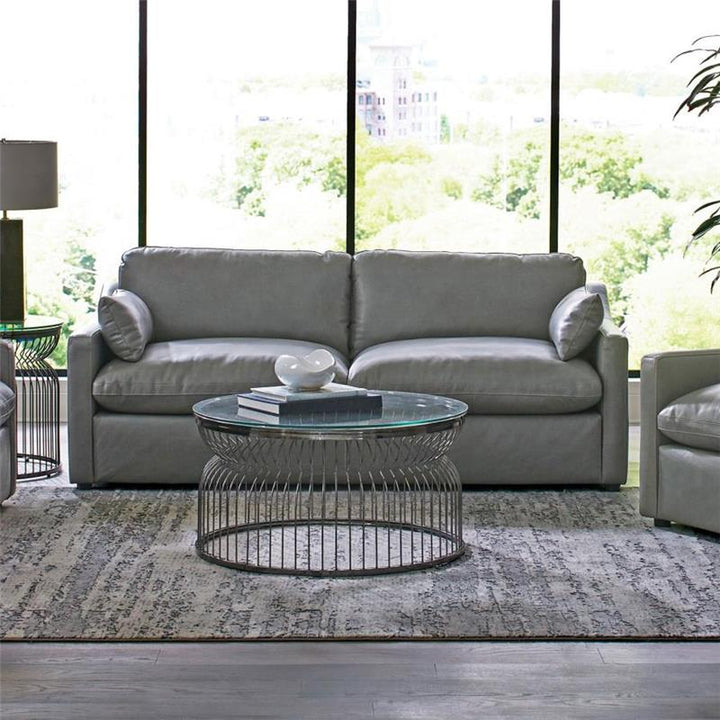 Grayson Sloped Arm Upholstered Sofa Grey (506771)