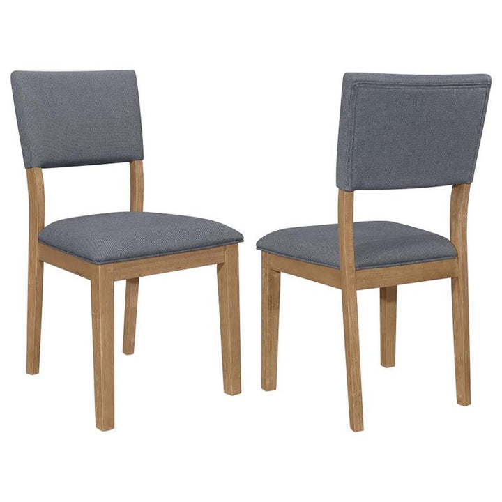 Sharon Open Back Padded Upholstered Dining Side Chair Blue and Brown (Set of 2) (104172)