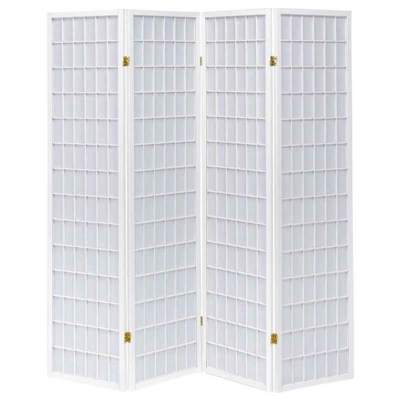 Roberto 4-panel Folding Screen White (902626)