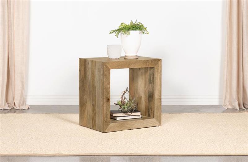 Benton Rectangular Solid Wood End Table Natural (704837)