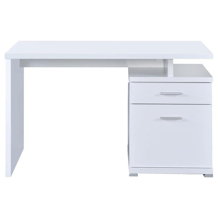 Irving 2-drawer Office Desk with Cabinet White (800110)