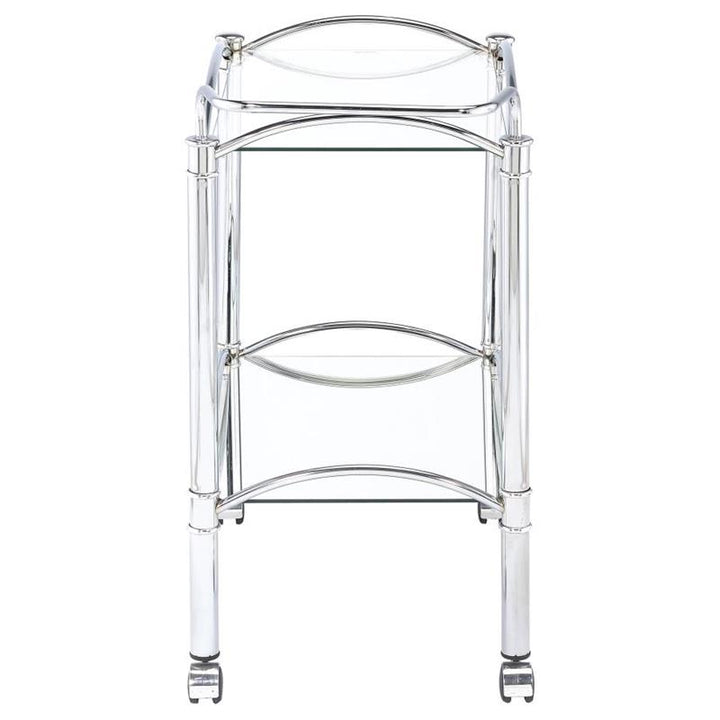 Shadix 2-tier Serving Cart with Glass Top Chrome and Clear (910077)