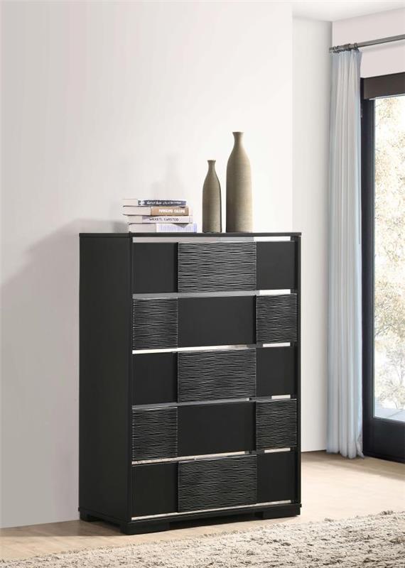 Blacktoft 5-drawer Chest Black (207105)