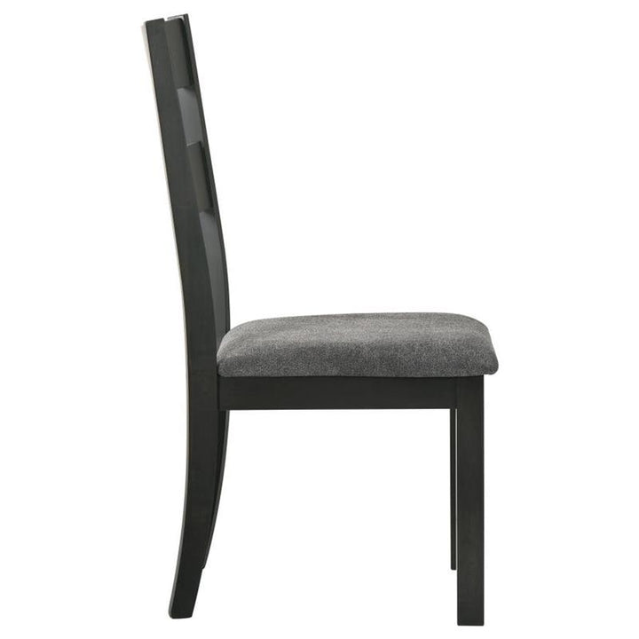 Jakob Upholstered Side Chairs with Ladder Back (Set of 2) Grey and Black (115132)