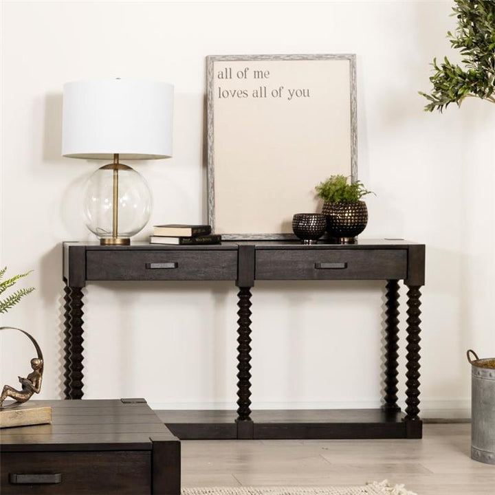 Meredith 2-drawer Sofa Table Coffee Bean (722579)