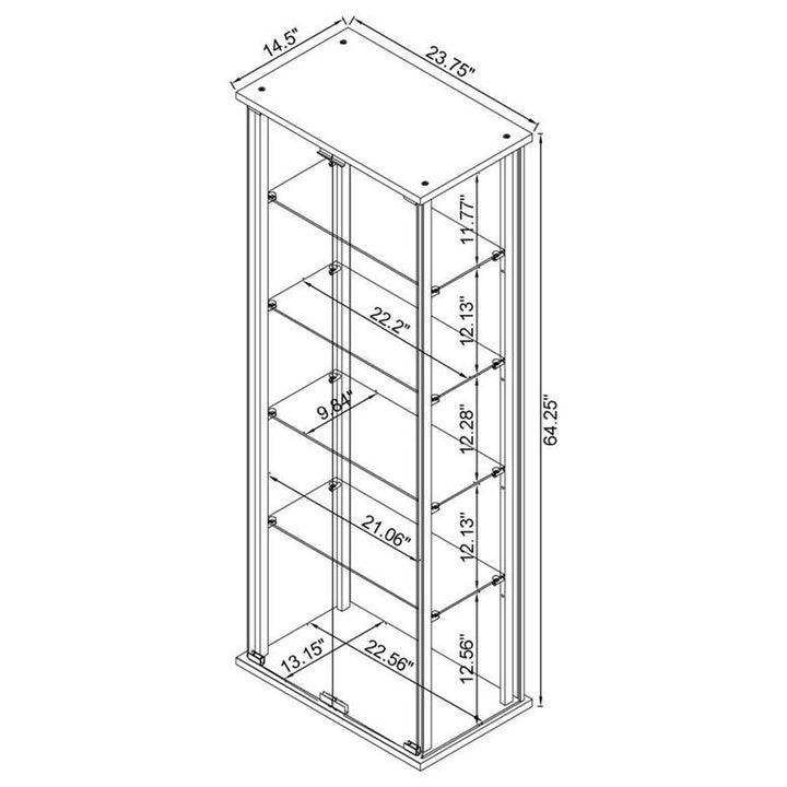 Delphinium 5-shelf Glass Curio Cabinet Black and Clear (950170)