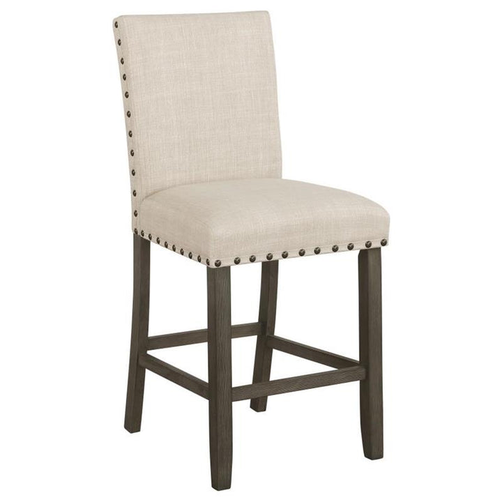 Ralland Upholstered Counter Height Stools with Nailhead Trim Beige (Set of 2) (193138)