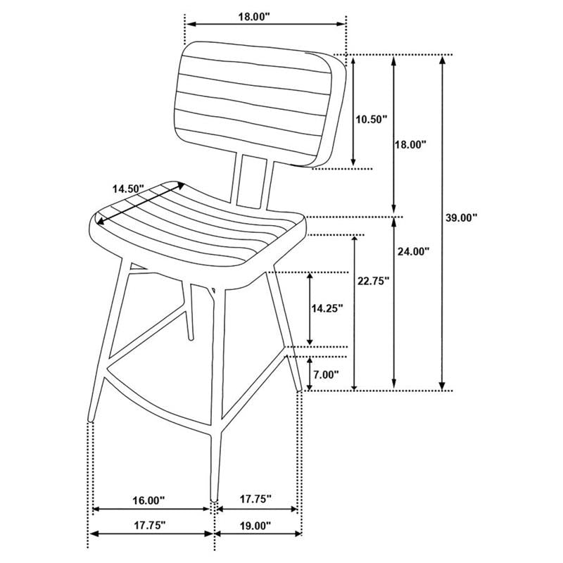 Partridge Upholstered Counter Height Stools with Footrest (Set of 2) (110649)