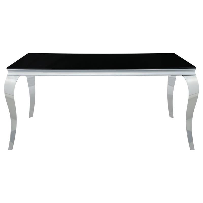 Carone Rectangular Dining Table Chrome and Black (105071)