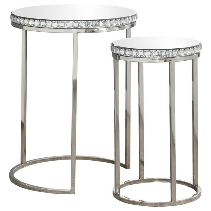 Addison 2-piece Round Nesting Table Silver (930227)