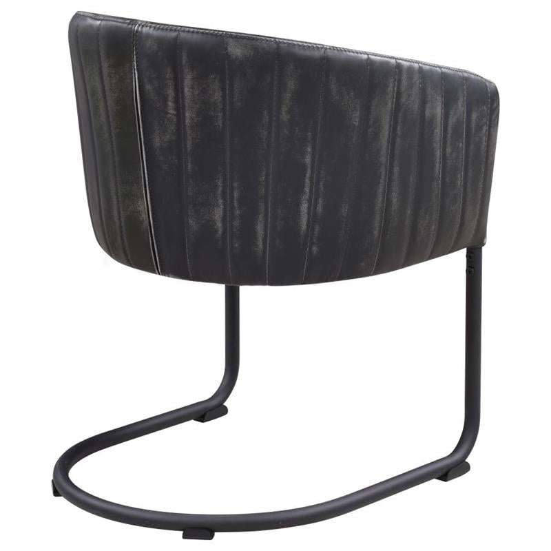 Banner Upholstered Dining Chair Anthracite and Matte Black (109292)