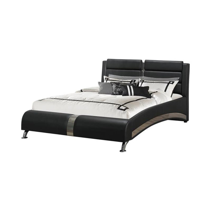 Jeremaine Eastern King Upholstered Bed Black (300350KE)