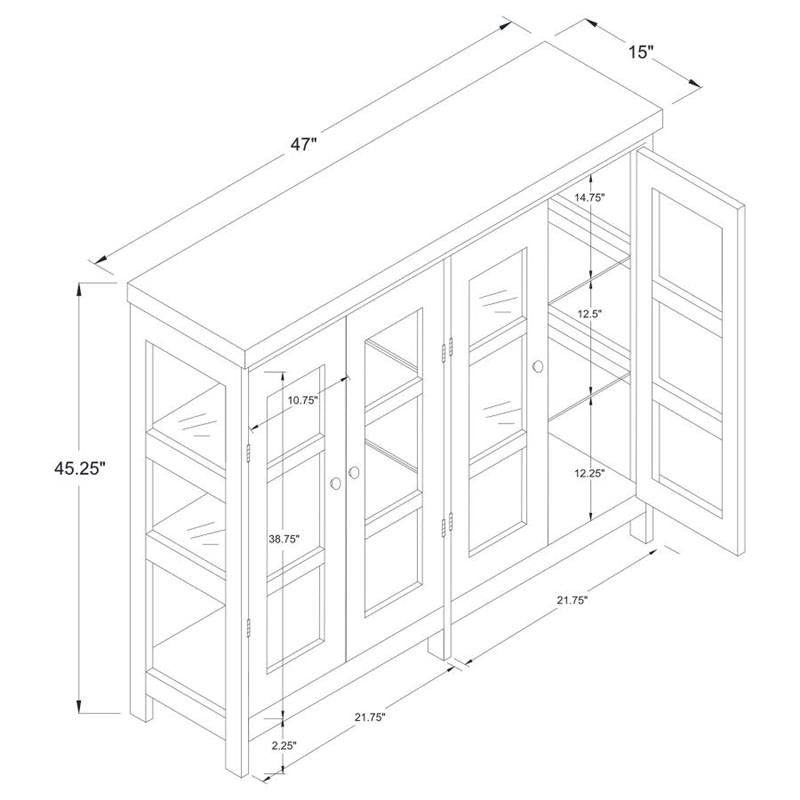 Sable 4-door Display Accent Cabinet White (950306)