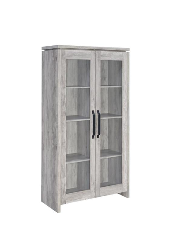 Alejo 2-door Tall Cabinet Grey Driftwood (950783)