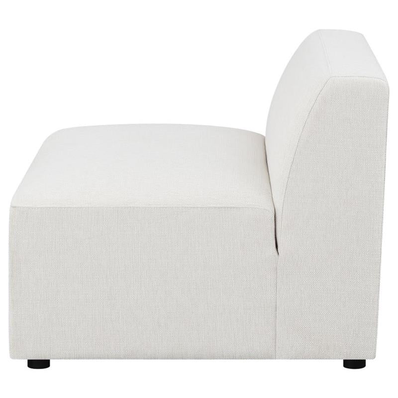 Freddie Upholstered Tight Back Armless Chair Pearl (551641)