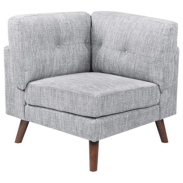 Churchill Button Tufted Corner Sofa Grey (551301)