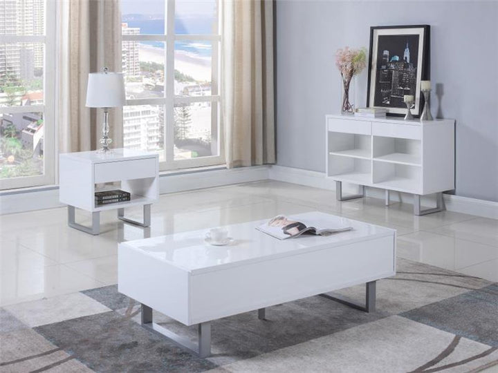 Atchison 2-drawer Coffee Table High Glossy White (705698)