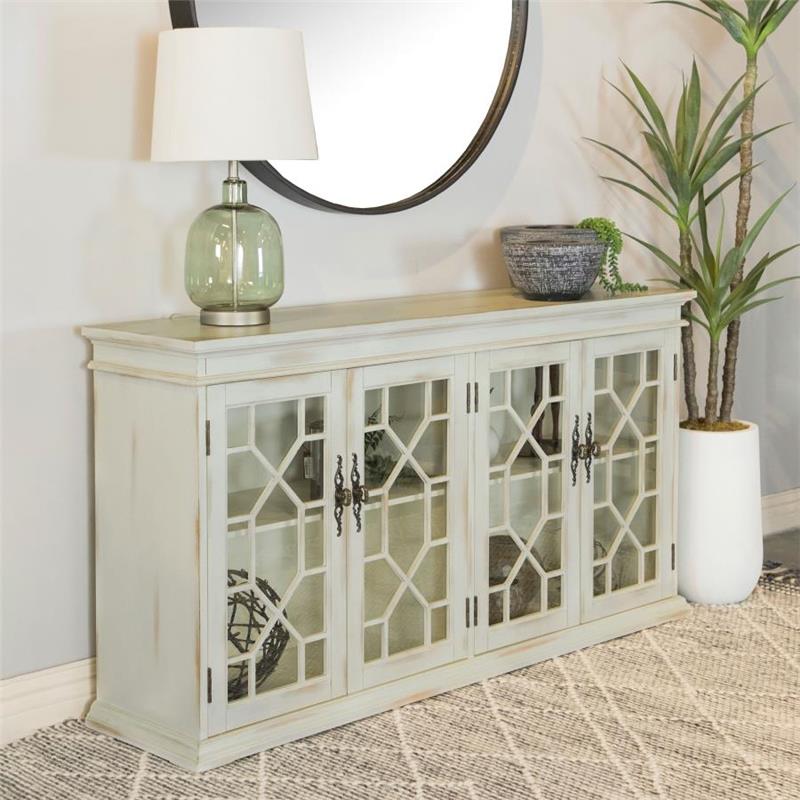 Kiara 4-door Accent Cabinet with Adjustable Shelves White (950859)