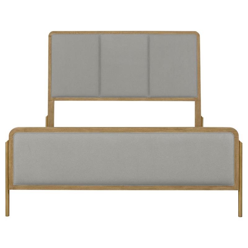 Arini Upholstered Eastern King Panel Bed Sand Wash and Grey (224301KE)