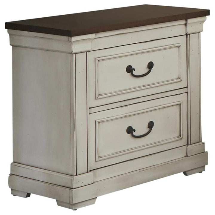 Hillcrest 2-drawer Nightstand Dark Rum and White (223352)