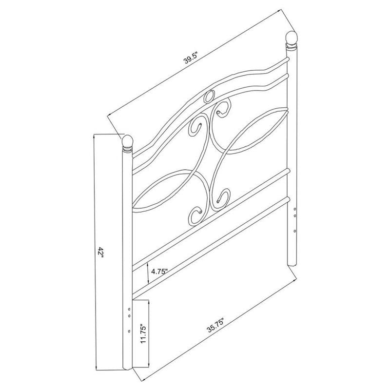 Callie Twin Metal Headboard Matte Black (450102T)