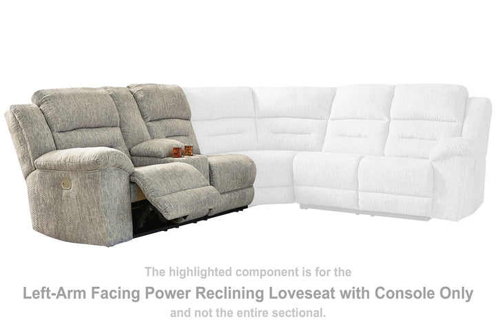 Family Den Left-Arm Facing Power Reclining Loveseat with Console (5180201)