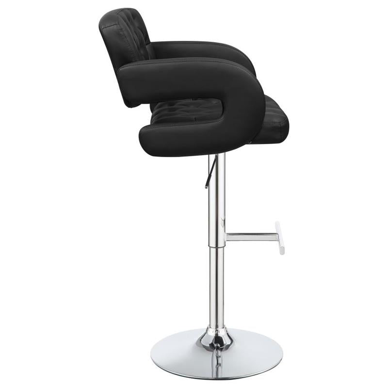 Brandi Adjustable Bar Stool Black and Chrome (102555)