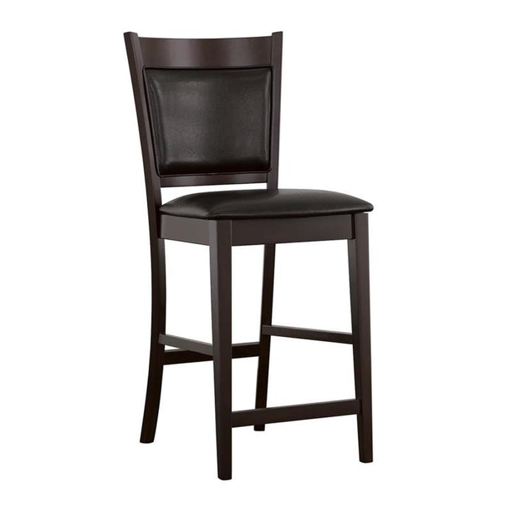 Jaden Upholstered Counter Height Stools Black and Espresso (Set of 2) (100959)