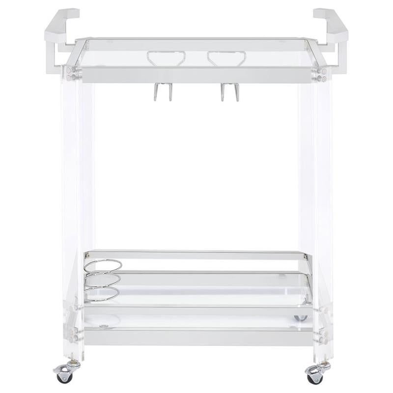 Jefferson 2-tier Glass Serving Cart Clear (902589)