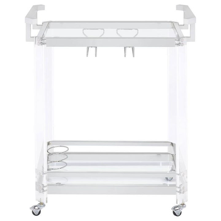 Jefferson 2-tier Glass Serving Cart Clear (902589)